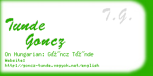 tunde goncz business card