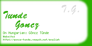 tunde goncz business card